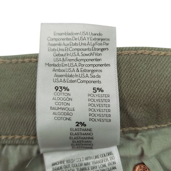 Mother Jeans Womens 27 Oil Green High Waisted Smoking Double Ankle Premium Denim - Picture 10 of 14